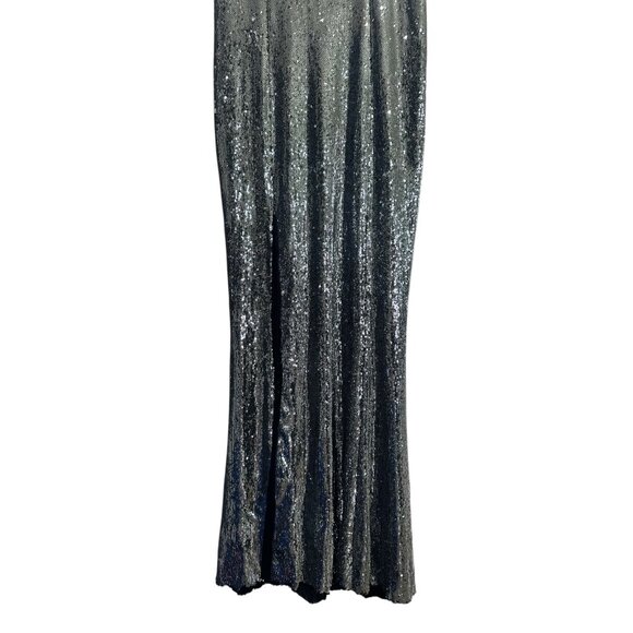 Dress The Population Ingrid Sequin Gown Women Medium Silver Prom Evening Mermaid - Picture 9 of 16